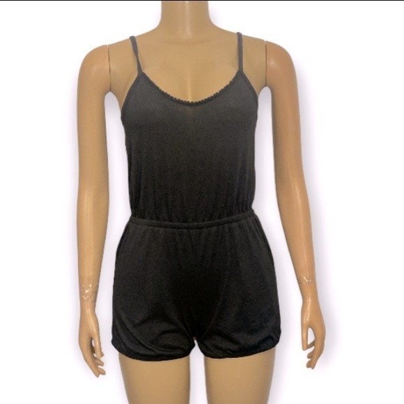 Laugh Out Loud Always Pajamas Shorts Romper Black Size S - Picture 14 of 14